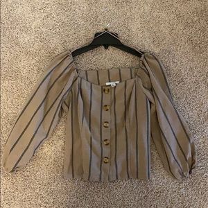 Brown Striped Top